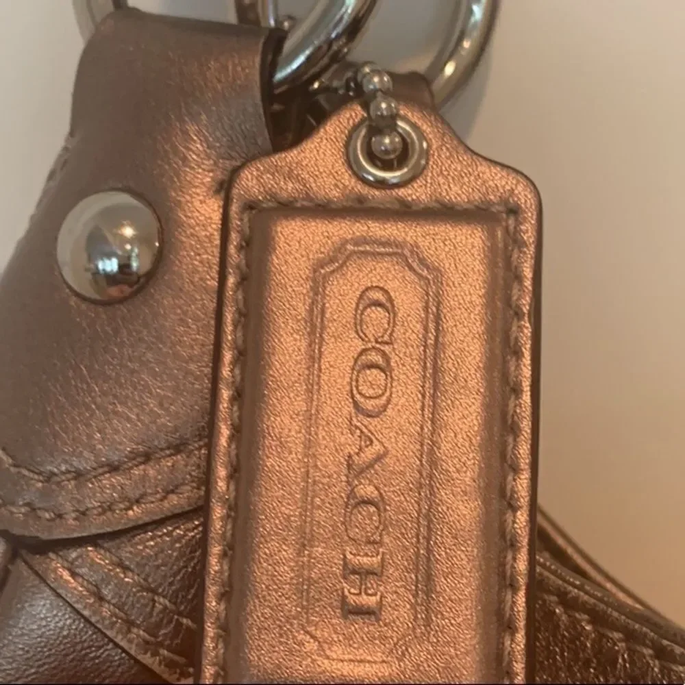 Coach Lynn Hobo Metallic Bronze Leather Shoulder Bag